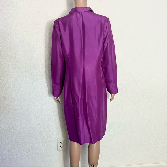 August Silk Purple Silk Shirt Dress size 8 - Picture 3 of 12